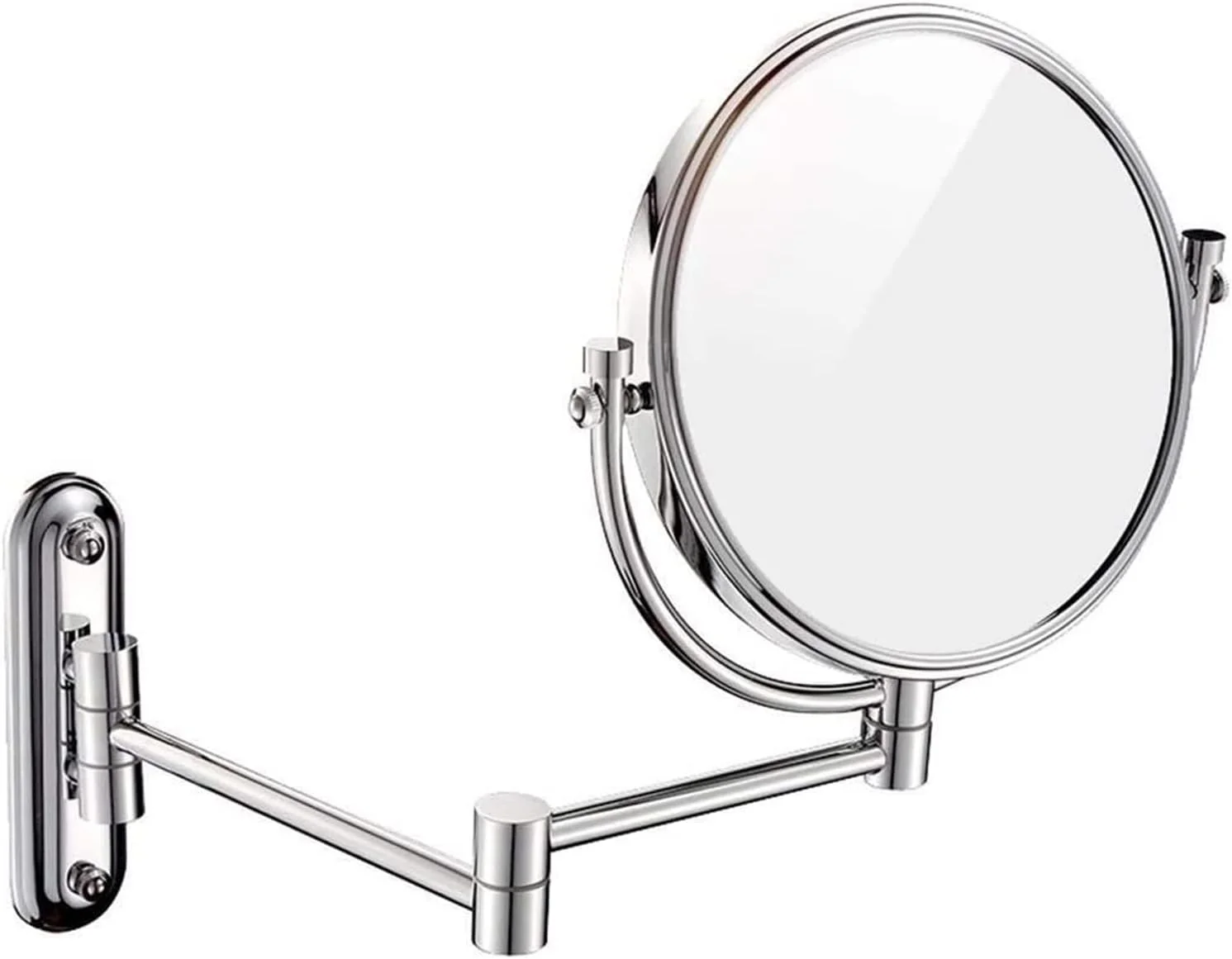 آینه آرایشی دیواری آینه آرایشی 8 اینچی آینه تاشو فلزی تلسکوپی بزرگنمایی 3 برابر آینه حمام