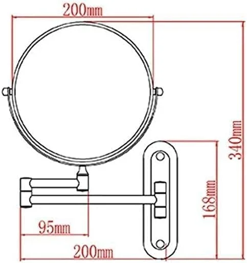 آینه آرایشی دیواری آینه آرایشی 8 اینچی آینه تلسکوپی تاشو فلزی بزرگنمایی 3 برابر آینه حمام