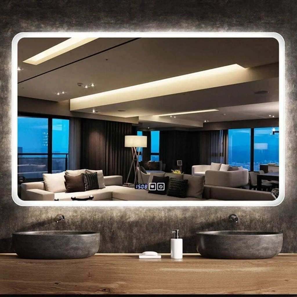 آینه های روشویی دیواری آینه آرایش حمام دیواری ضد بخار کلید لمسی دیمر (700mm900mm) آینه های روشویی دیواری آینه آرایش حمام دیواری ضد بخار کلید لمسی دیمر (700mm900mm)