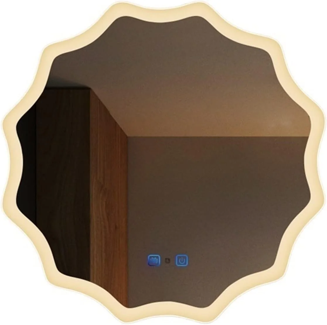 آینه دیواری VRFGRRT بدون بخار آینه حمام آویز چراغ دار آینه روشویی شکل نامنظم آینه حمام روشن