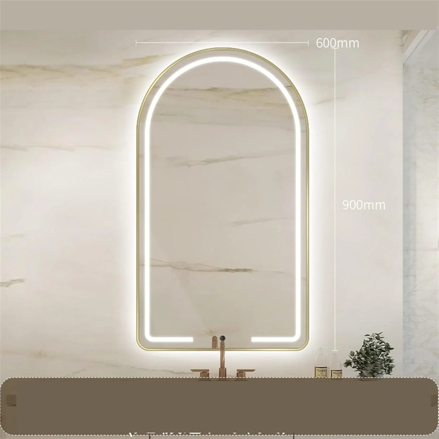 آینه دیواری VRFGRRT مناسب حمام و روشویی، آینه بزرگ طلایی مناسب میز آرایش