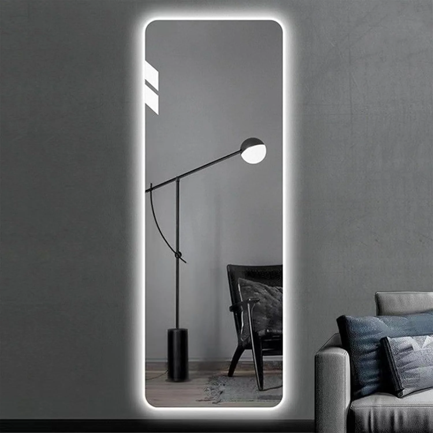 آینه دیواری LED بدون قاب VPHOME، آینه مستطیلی تمام قد 70x170 سانتیمتری با نور، آینه آرایشی دیواری برای اتاق نشیمن، اتاق خواب، اتاق آرایش آینه دیواری LED بدون قاب VPHOME، آینه مستطیلی تمام قد 70x170 سانتیمتری با نور، آینه آرایشی دیواری برای اتاق نشیمن، اتاق خواب، اتاق آرایش