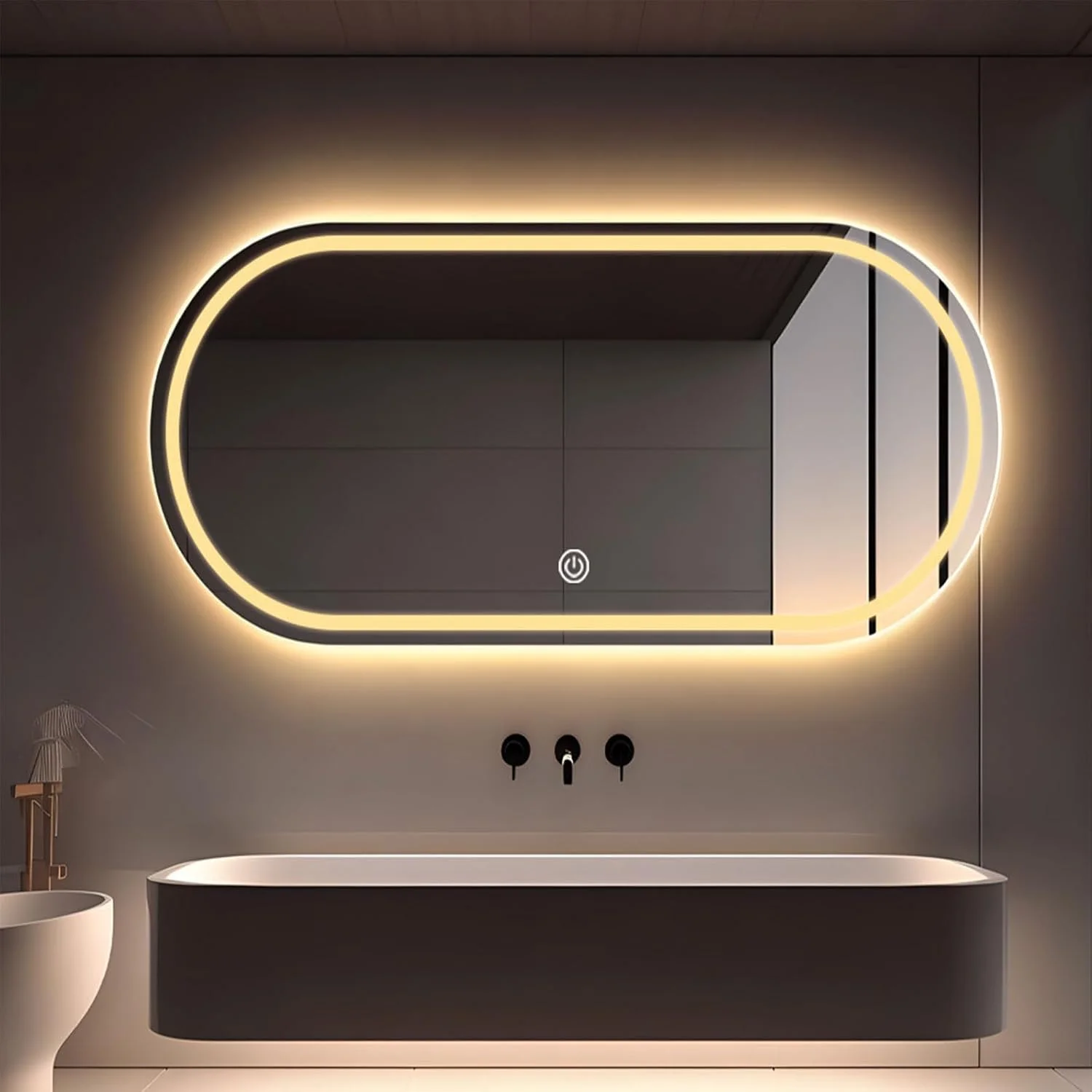 آینه آرایشی بیضی ال ای دی Vparty، نصب آسان آینه روشویی دیواری نوردار، آینه روشویی ال ای دی مدرن بزرگ، روشنایی قابل تنظیم 3 رنگ (مدل B، 60x120 سانتی متر (24x48 اینچ)) آینه آرایشی بیضی ال ای دی Vparty، نصب آسان آینه روشویی دیواری نوردار، آینه روشویی ال ای دی مدرن بزرگ، روشنایی قابل تنظیم 3 رنگ (مدل B، 60x120 سانتی متر (24x48 اینچ))