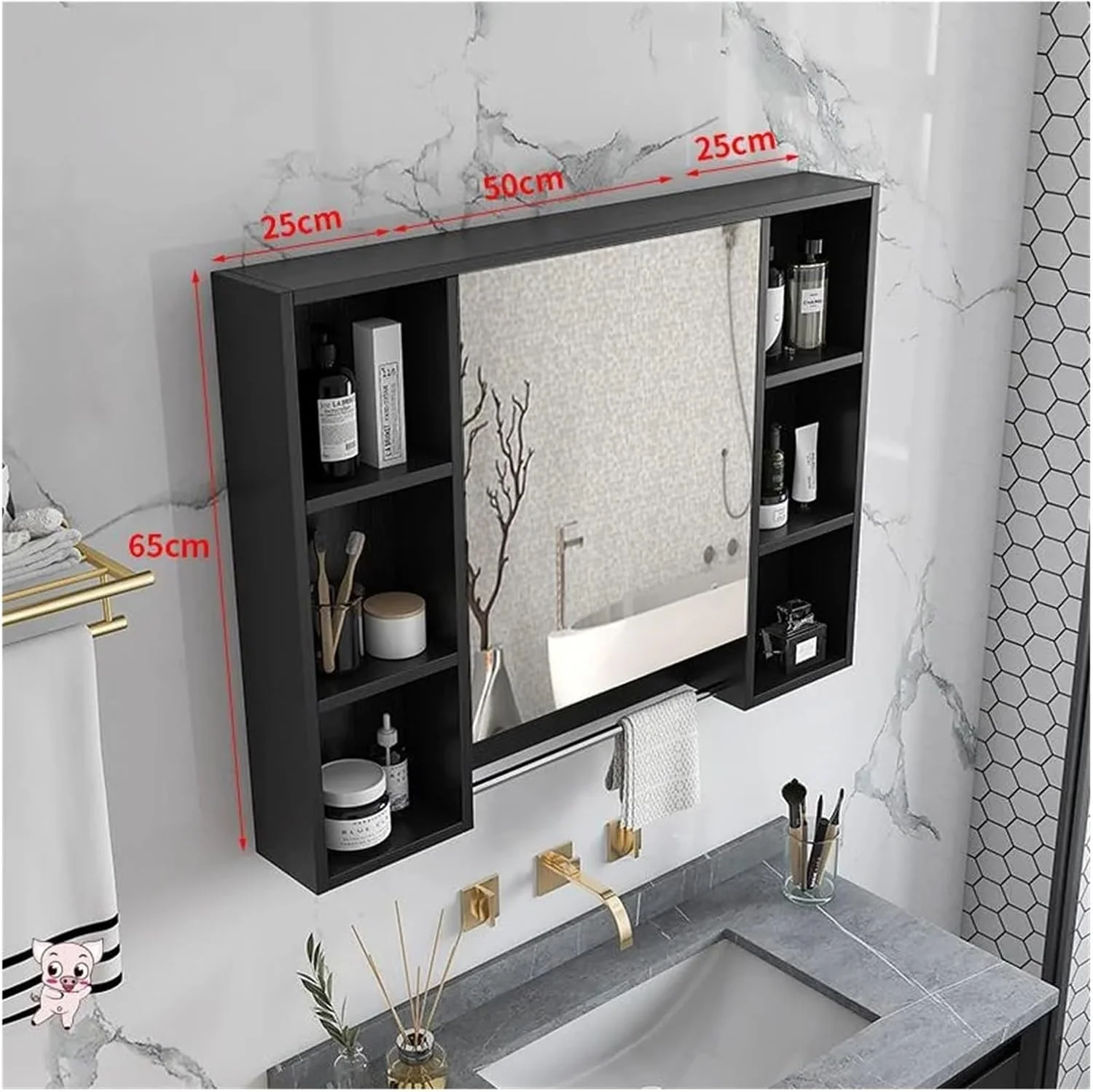 آینه آرایشی دوش VLNAACH ضد بخار، قابل نصب روی دیوار کابینت، آینه های حمام اصلاح صورت، آینه های حمام