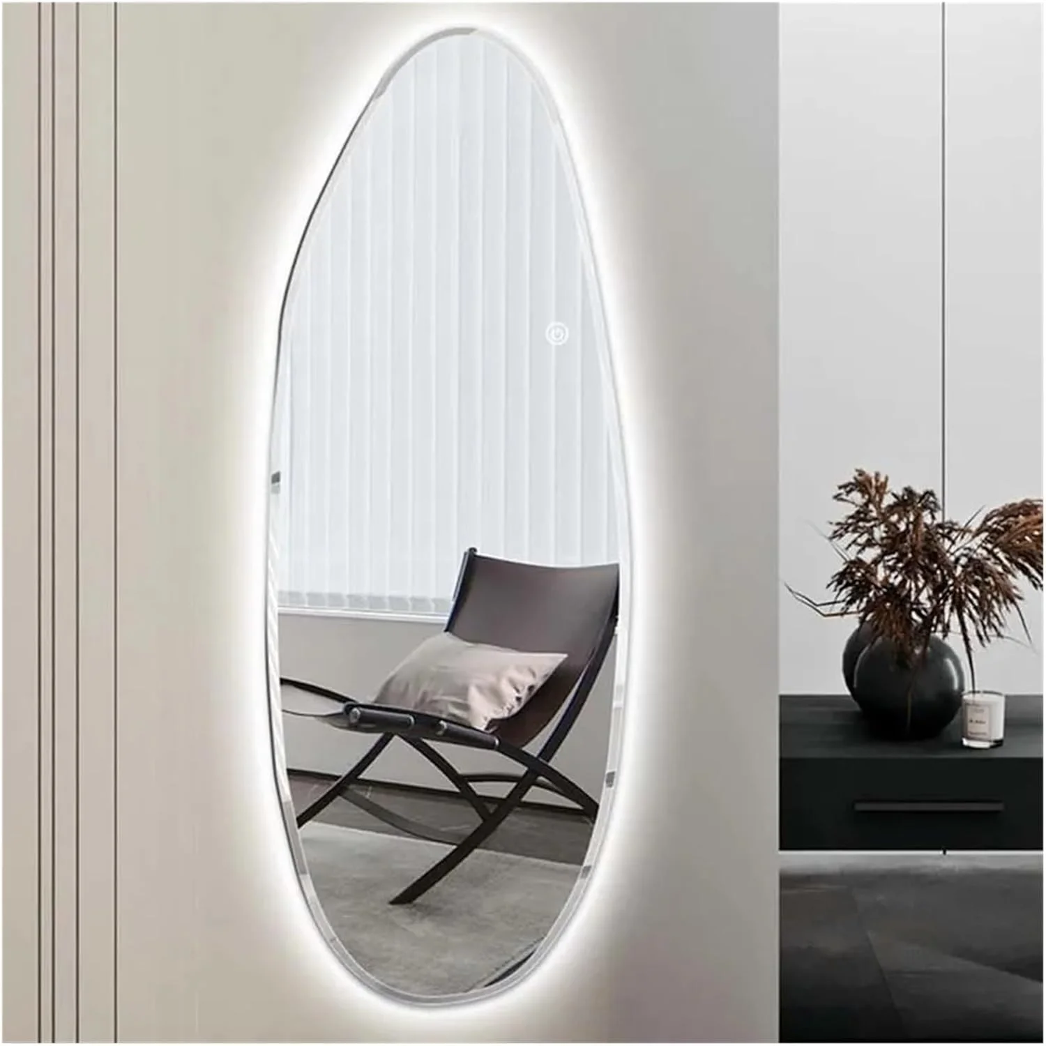 آینه دیواری حمام VLNAACH با نور LED، لوکس و زیبا، مناسب اتاق نشیمن و آینه آرایشی، 50x135 سانتی متر آینه دیواری حمام VLNAACH با نور LED، لوکس و زیبا، مناسب اتاق نشیمن و آینه آرایشی، 50x135 سانتی متر