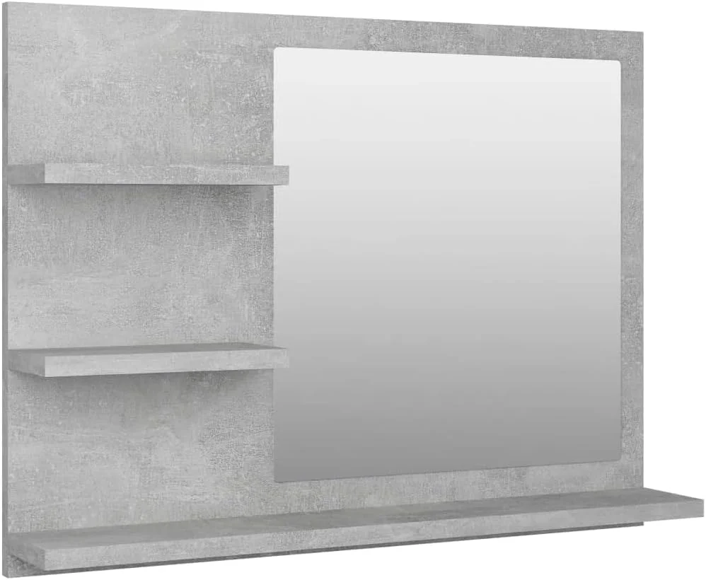 آینه حمام ویدا ایکس ال، دکوراسیون منزل، سرویس بهداشتی، واحد روشویی، آینه آرایشی دیواری، خاکستری بتنی، چوب مهندسی شده