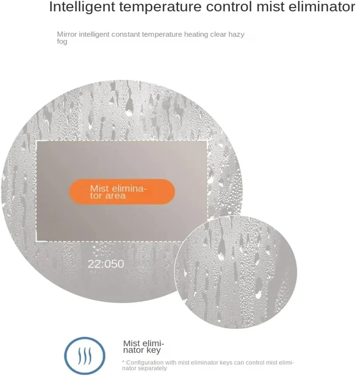 آینه حمام VLNAACH با نور LED، آینه آویز نامنظم با کلید لمسی، آینه هوشمند، آینه های حمام، SX001 ()