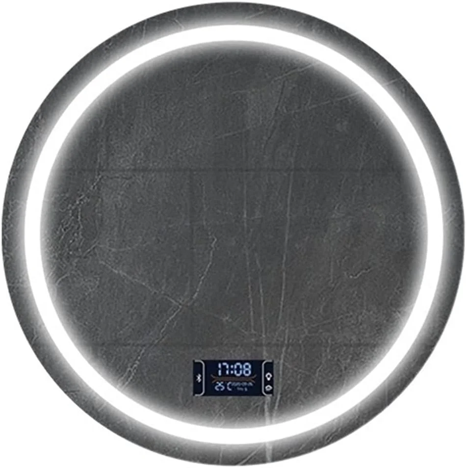 آینه VFNRESW با چراغ، آینه گرد هوشمند دیواری مناسب حمام و سرویس بهداشتی با نور LED