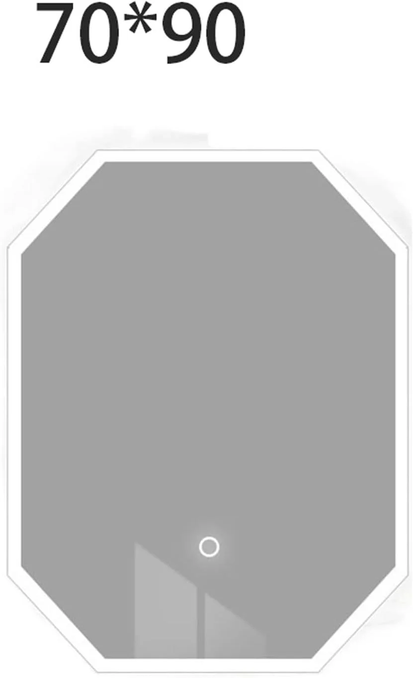 آینه دیواری VETCS، آینه حمام مدرن با نورپردازی، آینه حمام نامتقارن و بلند