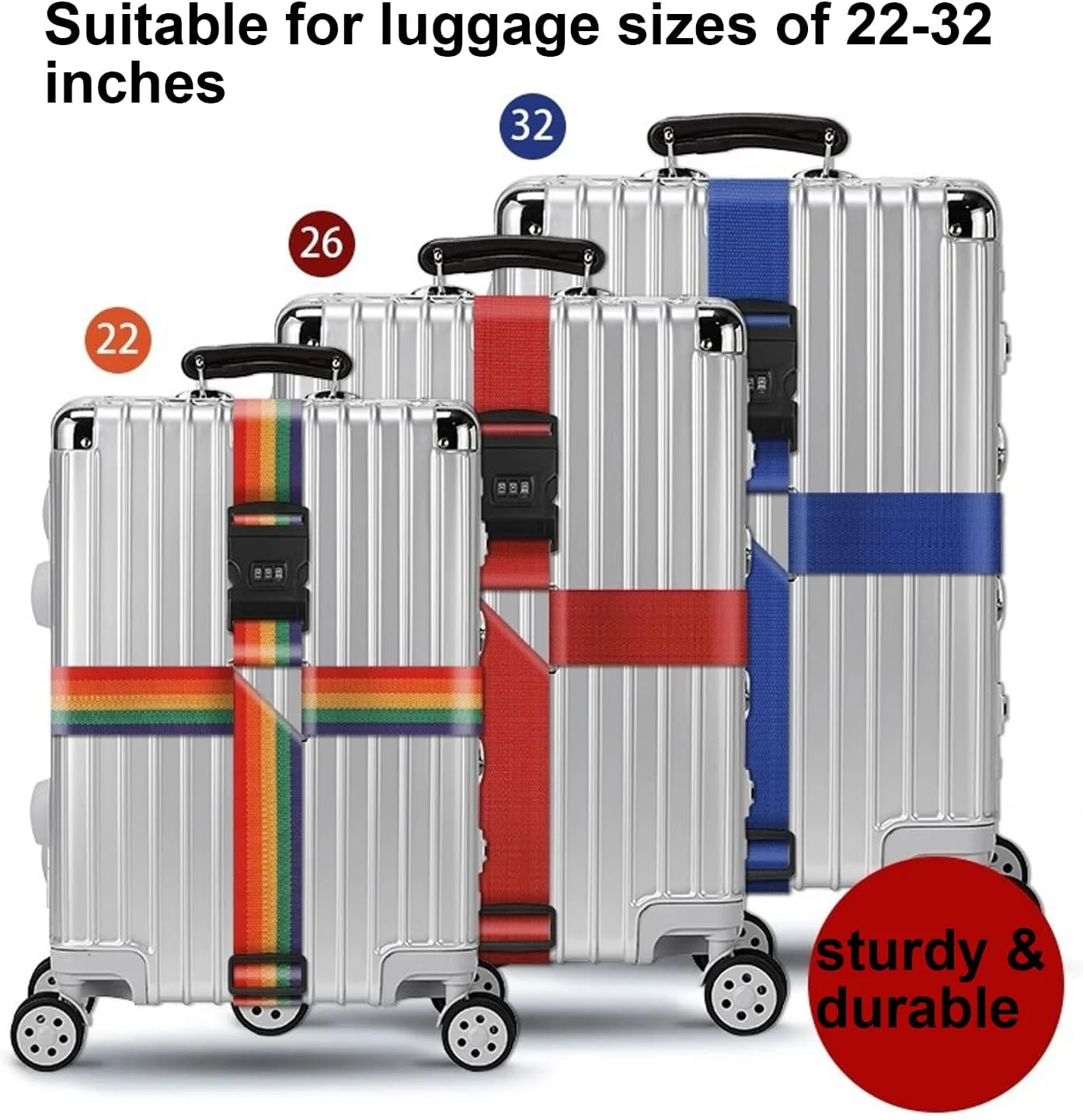 کمربند چمدان قابل تنظیم Boolygo و برچسب چمدان، لوازم جانبی چمدان، بند چمدان، 5 عدد برچسب نام چمدان و 1 بند بانجی چمدان، لوازم جانبی چمدان (آبی، قفل ترکیبی) کمربند چمدان قابل تنظیم Boolygo و برچسب چمدان، لوازم جانبی چمدان، بند چمدان، 5 عدد برچسب نام چمدان و 1 بند بانجی چمدان، لوازم جانبی چمدان (آبی، قفل ترکیبی)