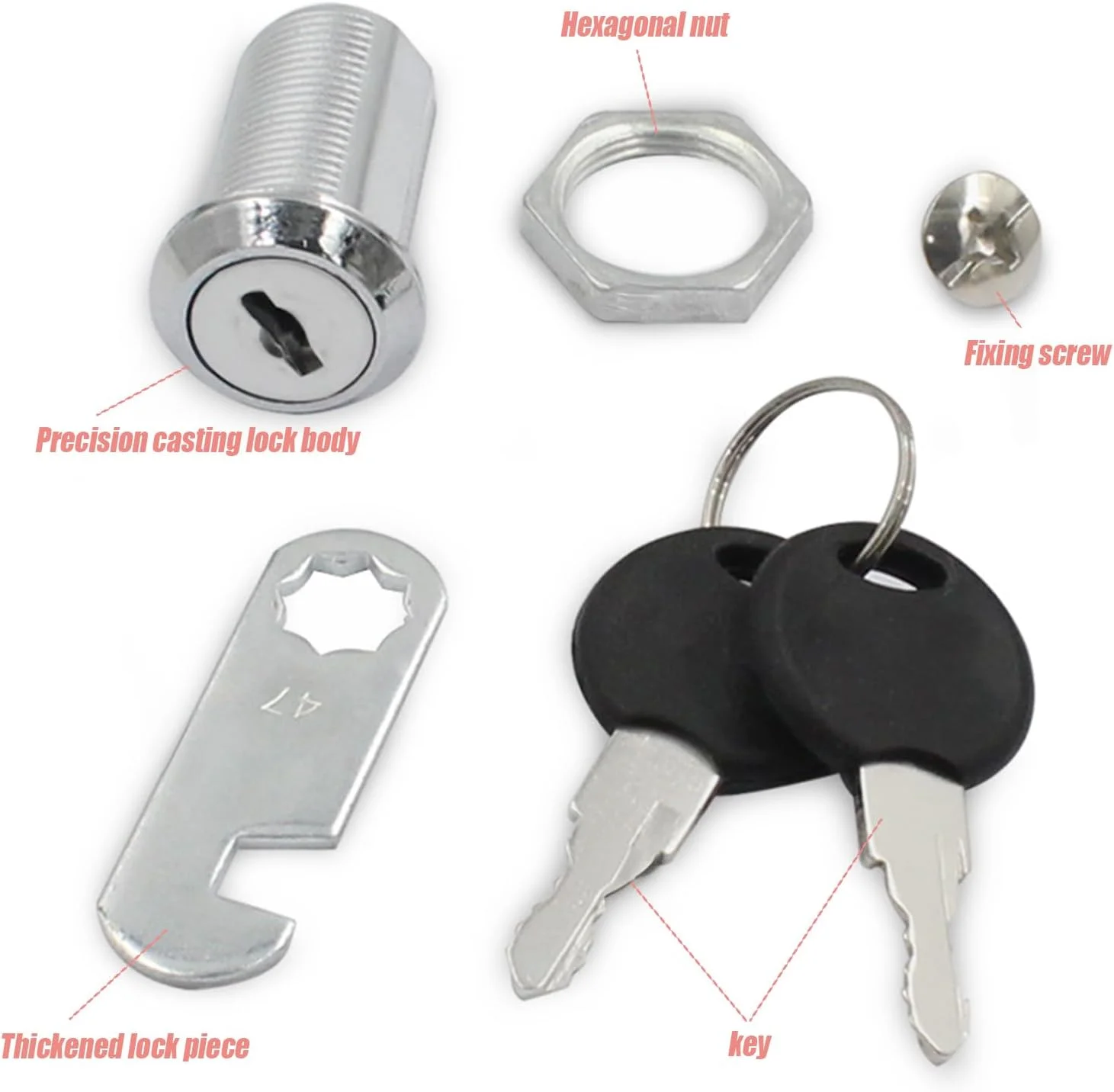 قفل های کم کابینت، بسته 3 عددی 25 میلی متری قفل کم سیلندر کابینت فایل جهانی، لوازم جانبی سخت افزاری قفل کمد کوچک برای کشوی فایل امنیتی، صندوق پستی، درب RV Camper، قفل جایگزین جعبه ابزار ذخیره سازی