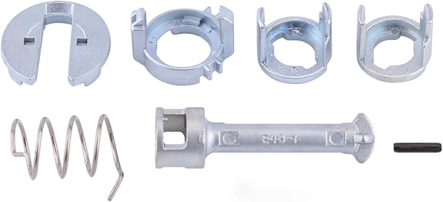 کیت تعمیر قفل بوهنر، کیت تعمیر سیلندر قفل درب واگن برقی، کیت تعمیر قفل، مجموعه قطعات جایگزین تعمیر سیلندر قفل درب جلو چپ و راست خودرو برای سری 3 E46 مدل 1998-2005