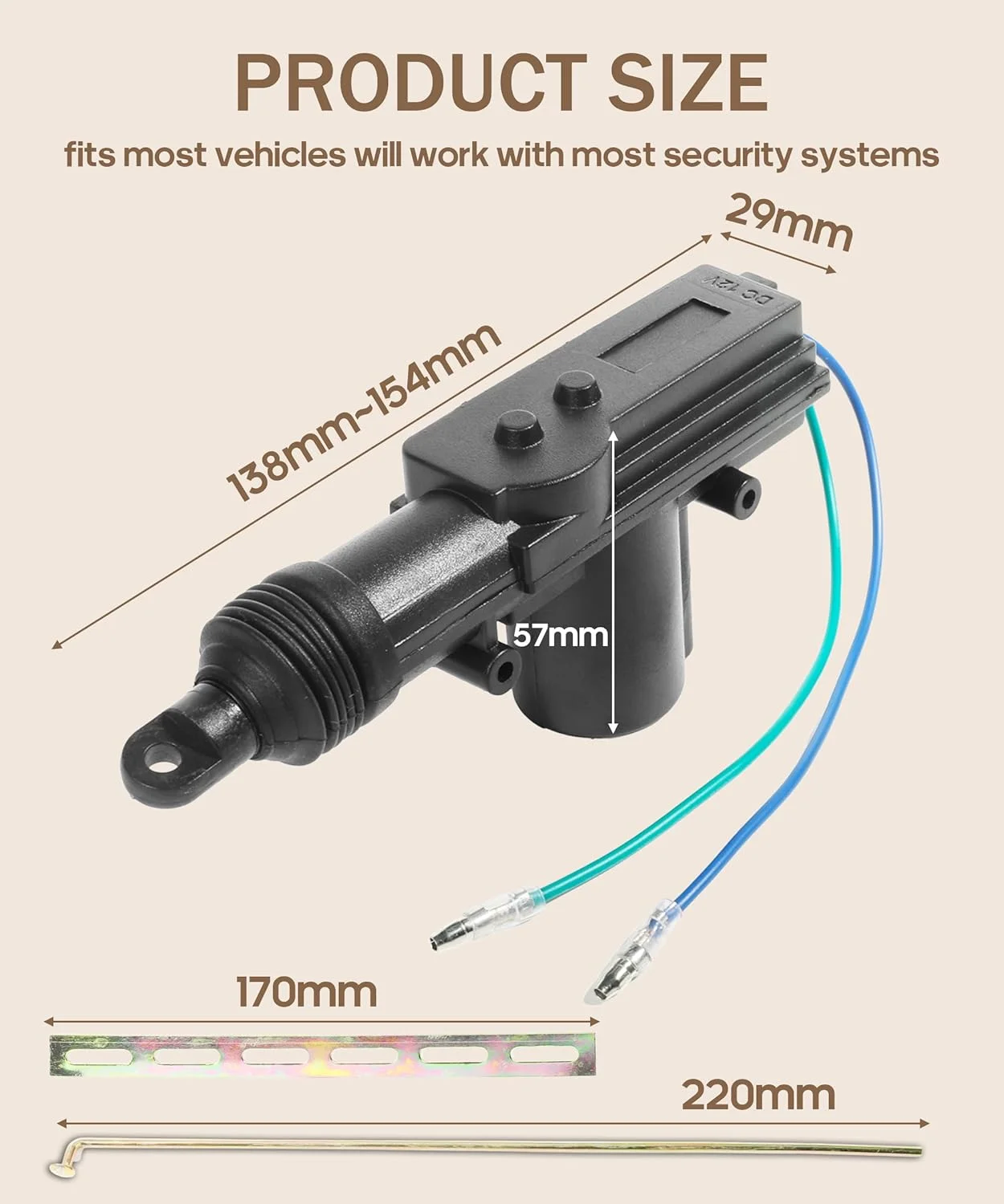 کیت قفل مرکزی درب خودرو bylikeho شامل 4 عدد قفل برقی، کیت قفل از راه دور جهانی، سیستم ورود بدون کلید با 2 ریموت، قفل درب 12 ولت با کنترل از راه دور