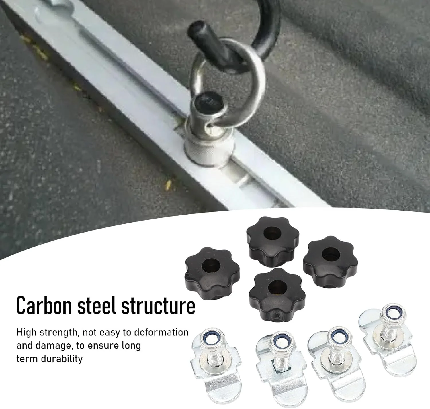 اتصالات گل میخ فولادی کربنی، کیت سیستم بستن بار چرخشی 360 درجه L برای تخت کامیون، تریلر و کیت سیستم بستن بار L با ریل های هوانوردی