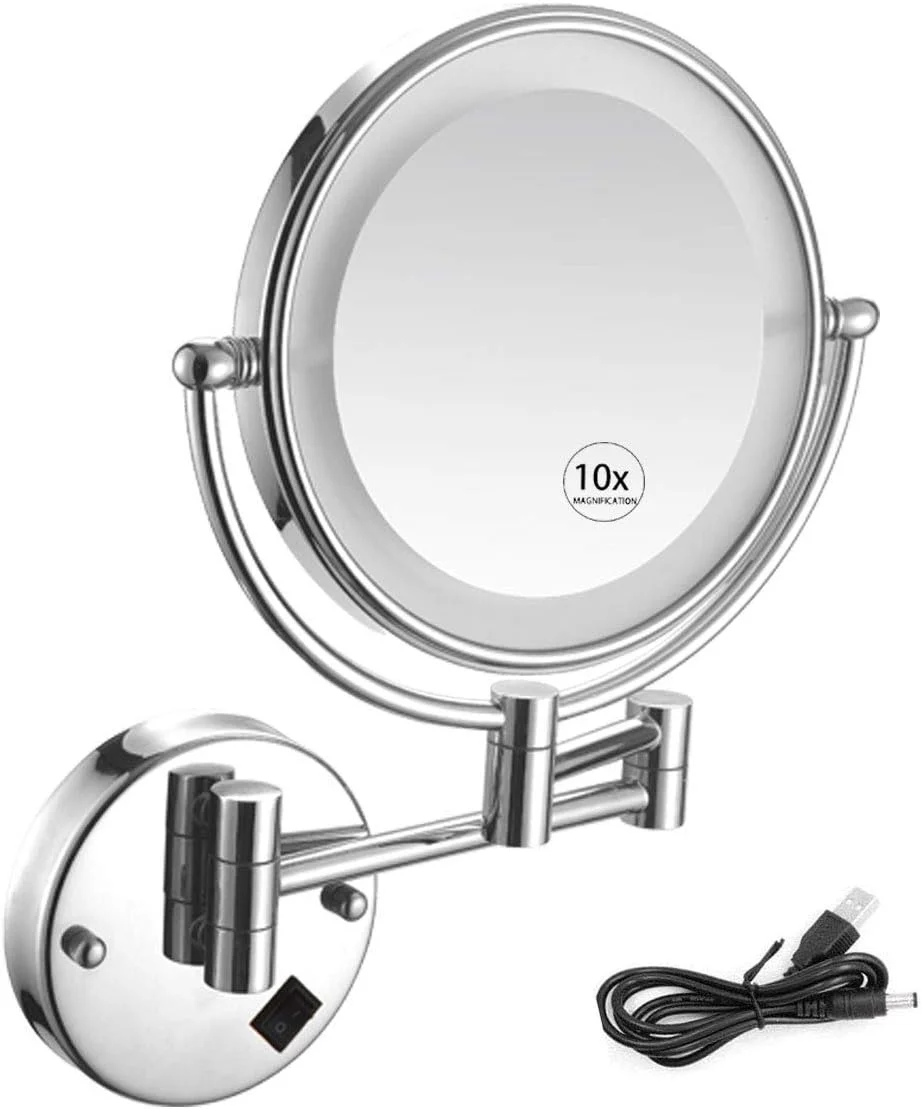 Vanity Mirror 8 Inch 1X/10X Magnifying Makeup Mirror Bathroom Magnifying Mirror Double Sided Swivel, Shaving Mirror Chrome Vanity Mirror 8 Inch 1X/10X Magnifying Makeup Mirror Bathroom Magnifying Mirror Double Sided Swivel, Shaving Mirror Chrome
