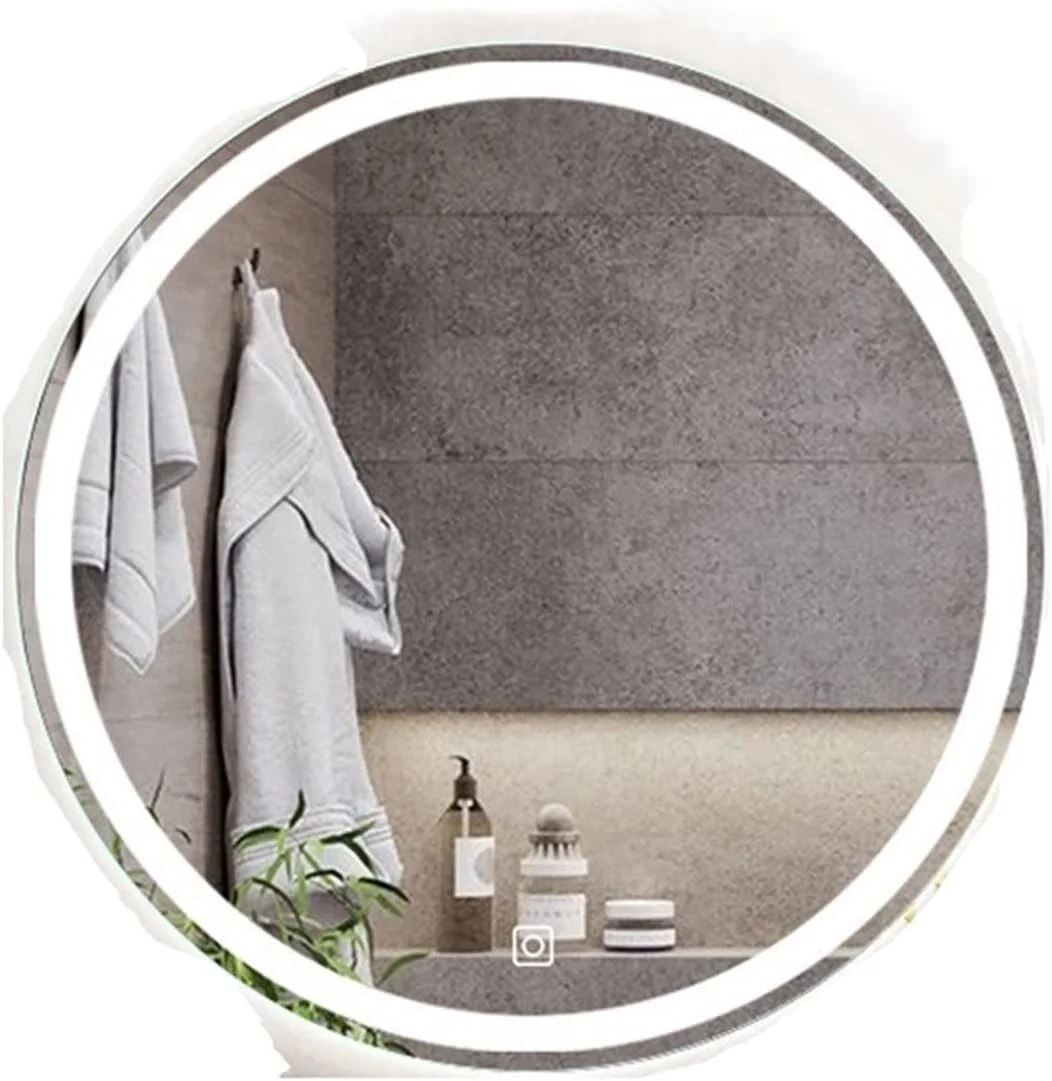 آینه روشویی UGFVGYTG آینه حمام نور گرد سفید گرم هوشمند بدون بخار آینه حمام لوازم جانبی