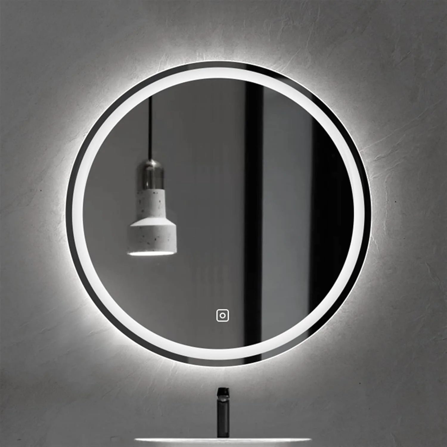 آینه روشویی UGFVGYTG آینه حمام نور گرد سفید گرم هوشمند بدون بخار آینه حمام لوازم جانبی