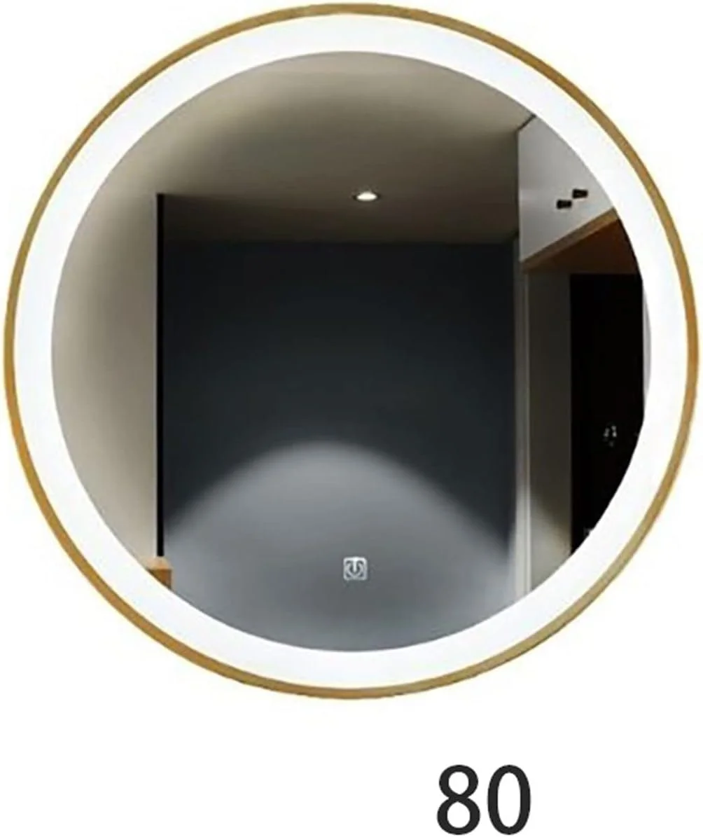 آینه روشویی UGFVGYTG با قاب مشکی، آینه توالت چسبی، آینه حمام ضد بخار