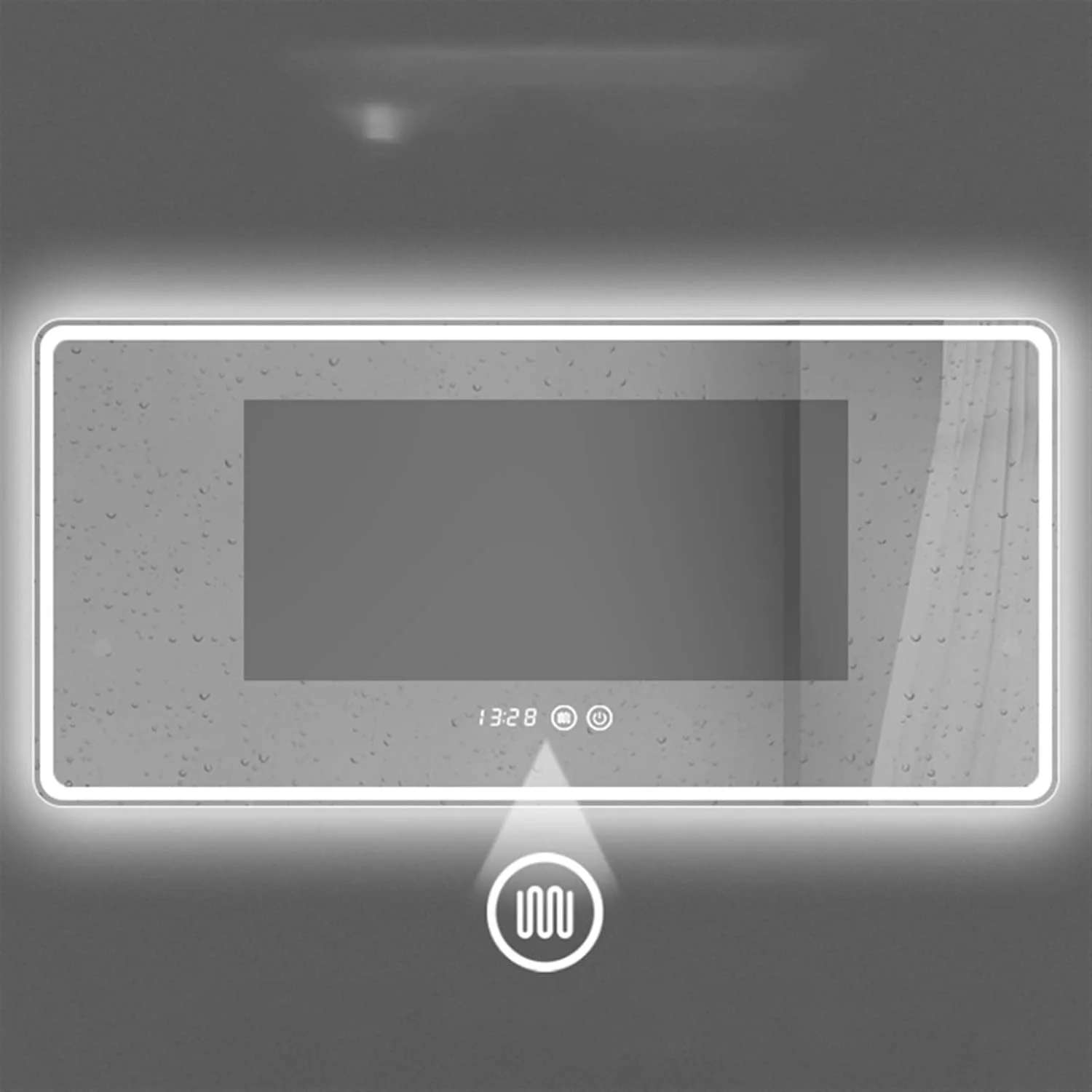 آینه روشویی UGFVGYTG، آینه هوشمند حمام، چراغ دار، آینه لمسی بزرگ آرایشی با نور پس زمینه، نصب دیواری آینه روشویی UGFVGYTG، آینه هوشمند حمام، چراغ دار، آینه لمسی بزرگ آرایشی با نور پس زمینه، نصب دیواری