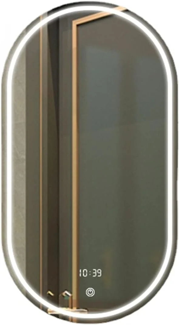 آینه روشویی بیضی شکل UGFVGYTG، مناسب اتاق خواب، آرایش و سرویس بهداشتی، با طراحی نور پس زمینه آینه روشویی بیضی شکل UGFVGYTG، مناسب اتاق خواب، آرایش و سرویس بهداشتی، با طراحی نور پس زمینه