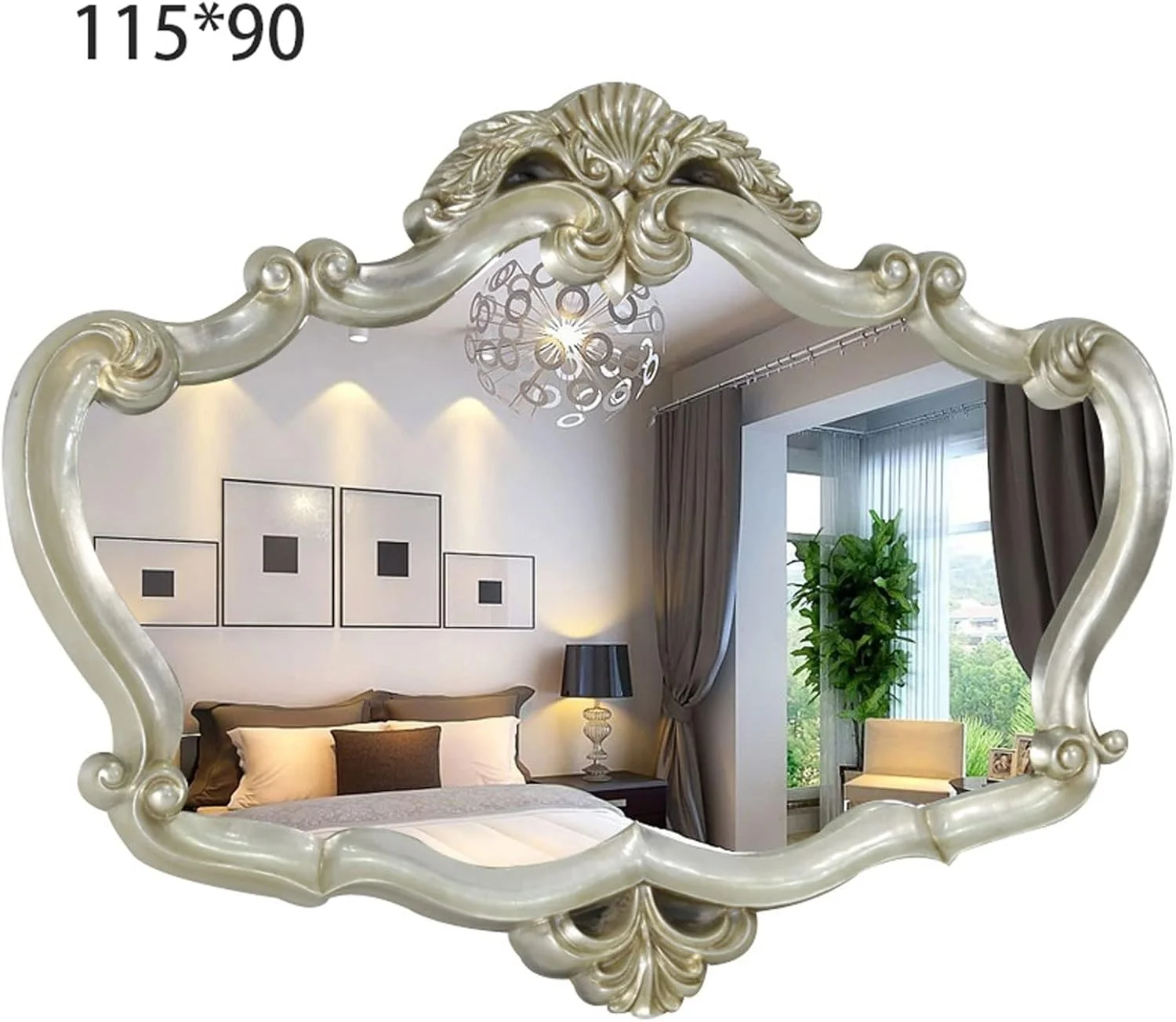 آینه روشویی UGFVGYTG، آینه حمام، آینه تاج دار حمام، آینه تزئینی راهرو، آینه آویز لباس