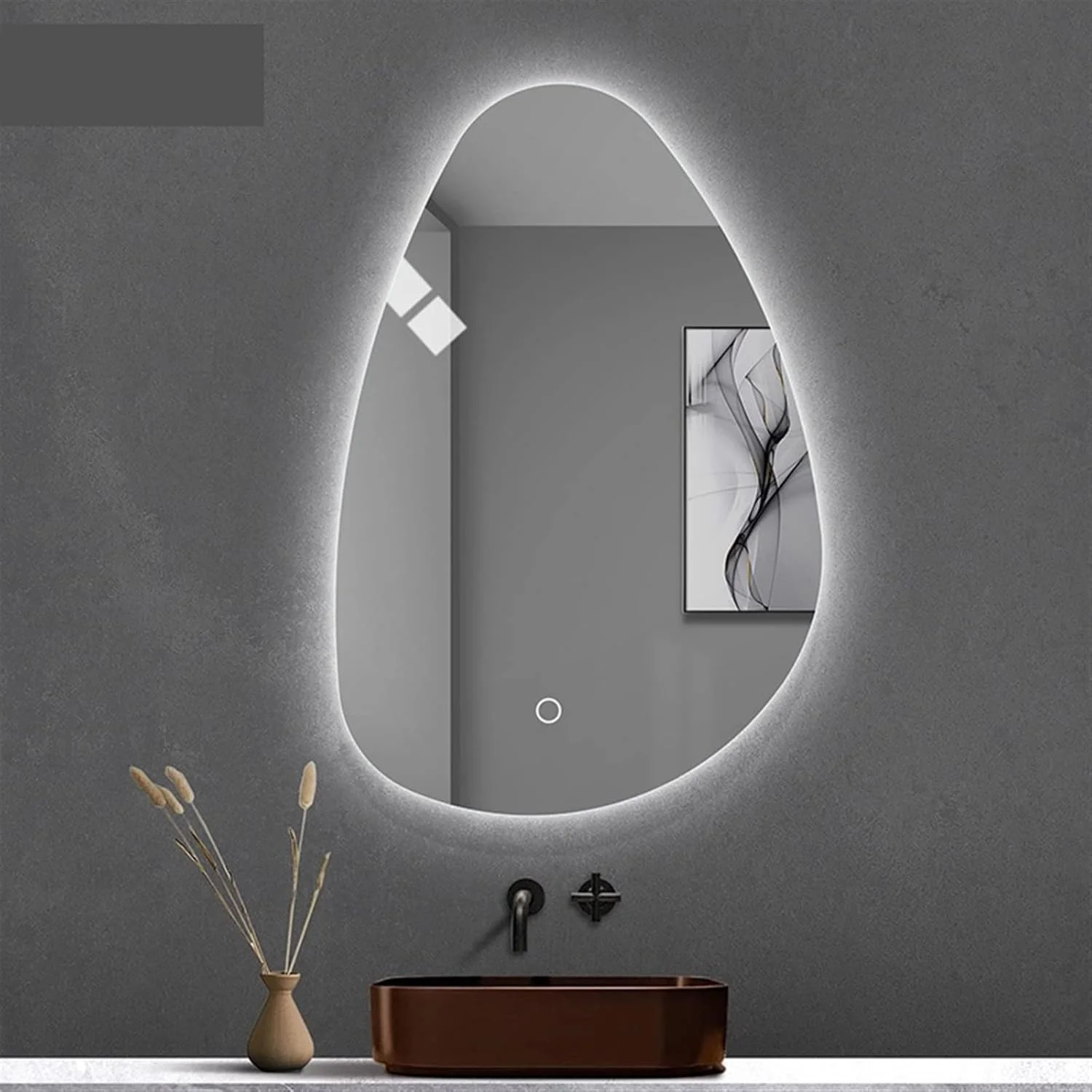 آینه روشویی UGFVGYTG آینه حمام چراغ دار برقی شفاف خاص آینه حمام بدون بخار لوازم داخلی سفارشی