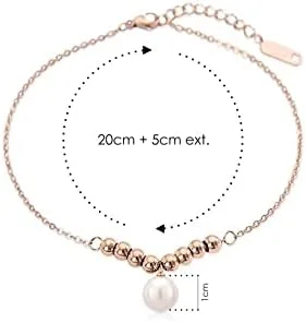 دستبند زنانه شیک آلیسا با مهره های خاص و آویز مروارید، قفل خرچنگی، حلقه قفل قابل تنظیم، زنجیر مهره ای، اکسسوری جواهرات مد روز دخترانه (رزگلد) دستبند زنانه شیک آلیسا با مهره های خاص و آویز مروارید، قفل خرچنگی، حلقه قفل قابل تنظیم، زنجیر مهره ای، اکسسوری جواهرات مد روز دخترانه (رزگلد)