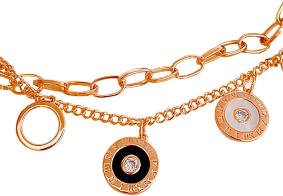 دستبند آلیسا با آویز دیسکی و زنجیر بزرگ زنانه، قفل خرچنگی، حلقه قابل تنظیم، مهره های زنجیری، زیورآلات مد روز دخترانه (رزگلد) دستبند آلیسا با آویز دیسکی و زنجیر بزرگ زنانه، قفل خرچنگی، حلقه قابل تنظیم، مهره های زنجیری، زیورآلات مد روز دخترانه (رزگلد)