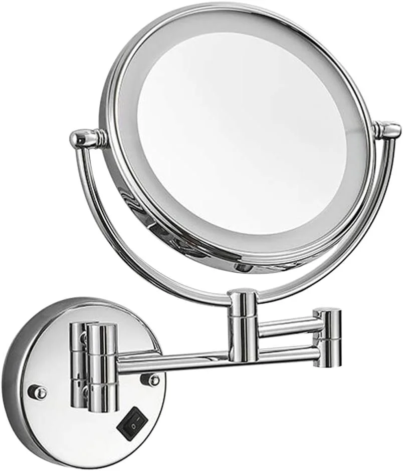 آینه آرایشی LED، آینه زیبایی دو طرفه دیواری با بزرگنمایی 3 برابر، آینه حمام قابل گسترش با چرخش 360 درجه، آینه آرایشی سیمی، نقره ای (رنگ: Nero) (Ner آینه آرایشی LED، آینه زیبایی دو طرفه دیواری با بزرگنمایی 3 برابر، آینه حمام قابل گسترش با چرخش 360 درجه، آینه آرایشی سیمی، نقره ای (رنگ: Nero) (Ner