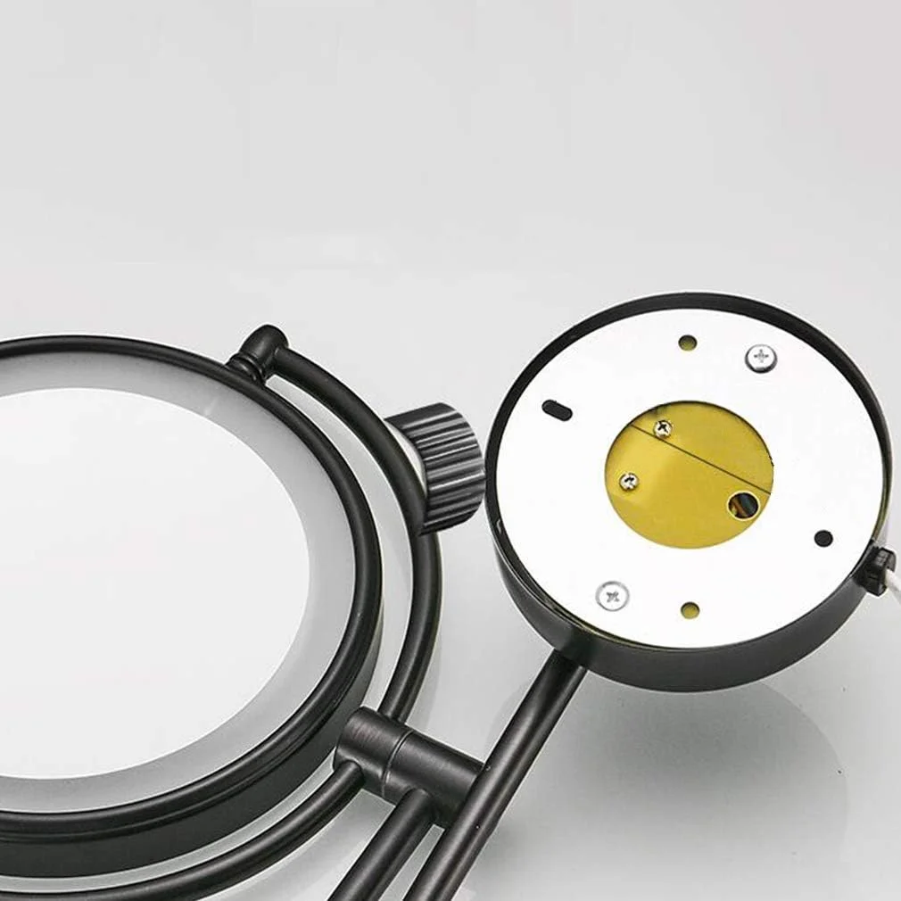 آینه آرایشی LED، آینه زیبایی دو طرفه دیواری با بزرگنمایی 3 برابر، آینه حمام قابل گسترش با چرخش 360 درجه، آینه آرایشی سیمی، نقره ای (رنگ: Nero) (Ner