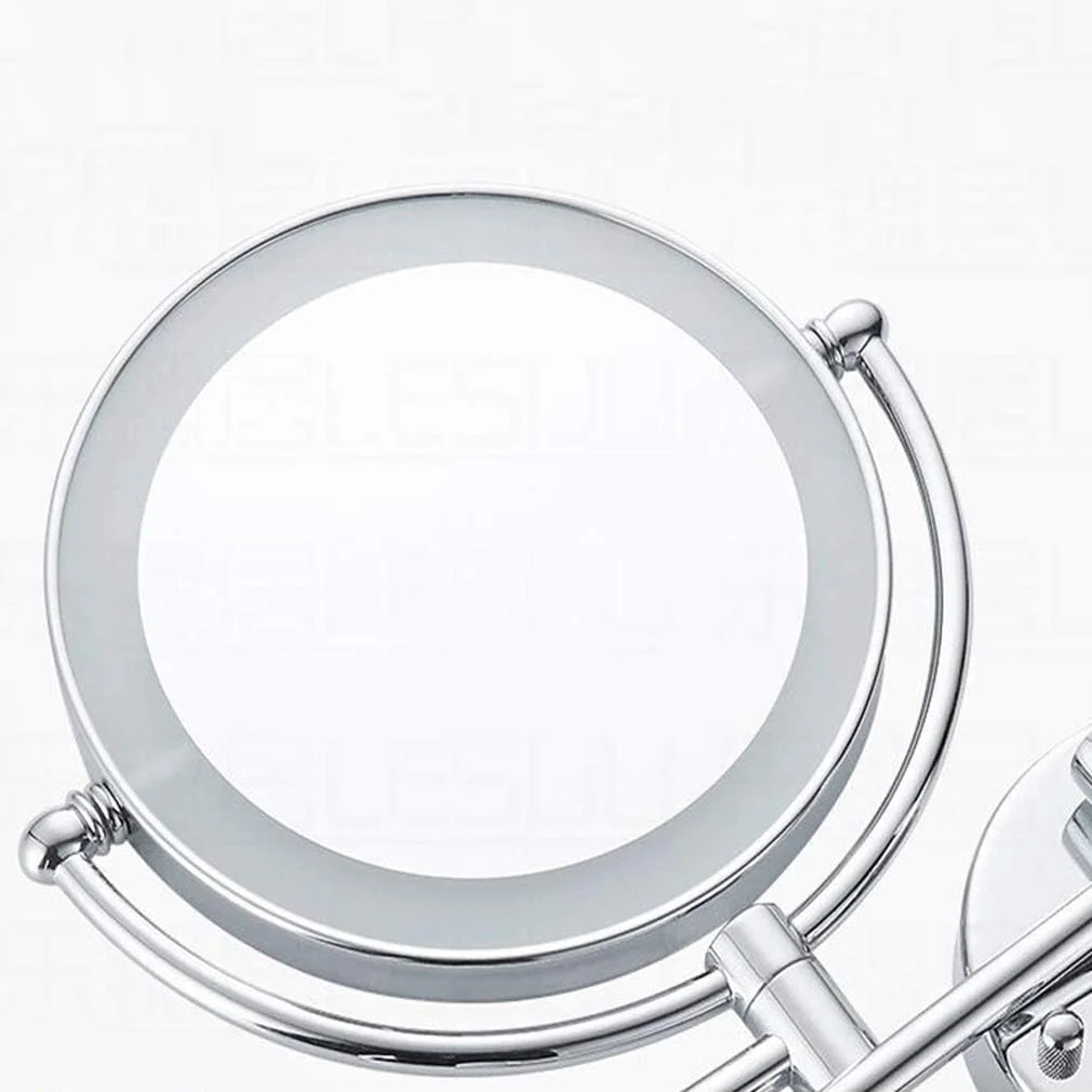 آینه آرایشی با چراغ، آینه زیبایی دو طرفه دیواری با بزرگنمایی 3 برابر، آینه حمام تلسکوپی، منبع تغذیه با دوشاخه، نقره ای (رنگ: برنز) (برنز) آینه آرایشی با چراغ، آینه زیبایی دو طرفه دیواری با بزرگنمایی 3 برابر، آینه حمام تلسکوپی، منبع تغذیه با دوشاخه، نقره ای (رنگ: برنز) (برنز)