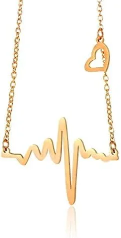 دستبند النگویی طرح ضربان قلب آلیسا، زیورآلات مد روز زنانه با قفل خرچنگی، حلقه قابل تنظیم و زنجیر مهره ای (طلایی) دستبند النگویی طرح ضربان قلب آلیسا، زیورآلات مد روز زنانه با قفل خرچنگی، حلقه قابل تنظیم و زنجیر مهره ای (طلایی)