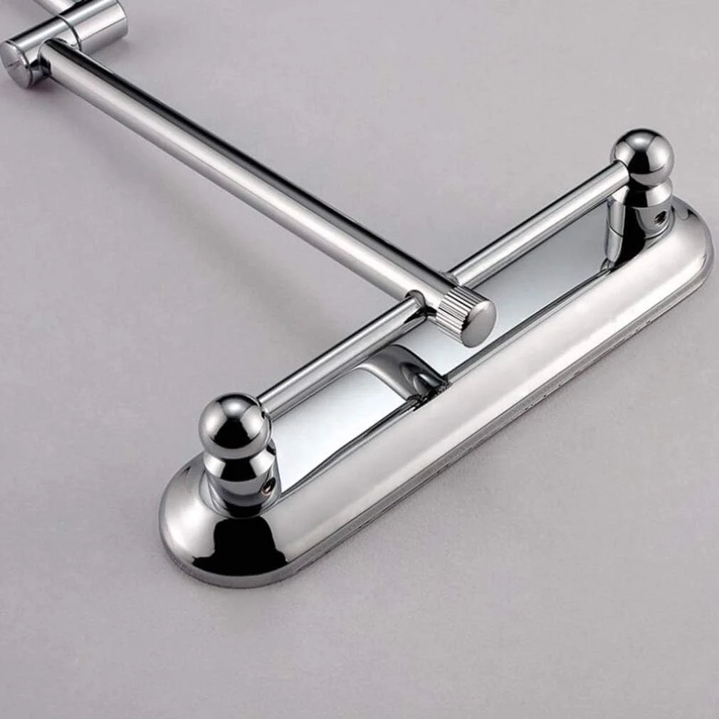 آینه آرایشی، آینه زیبایی دو طرفه دیواری با بزرگنمایی 3 برابری، آینه آرایشی با قابلیت چرخش 360 درجه، آینه حمام تلسکوپی، نقره ای (نقره ای 8 اینچ)