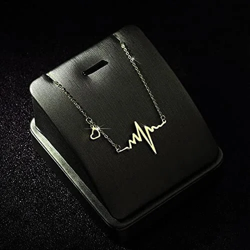 دستبند النگویی طرح ضربان قلب آلیسا، زیورآلات مد روز زنانه با قفل خرچنگی، حلقه قابل تنظیم و زنجیر مهره ای (طلایی) دستبند النگویی طرح ضربان قلب آلیسا، زیورآلات مد روز زنانه با قفل خرچنگی، حلقه قابل تنظیم و زنجیر مهره ای (طلایی)