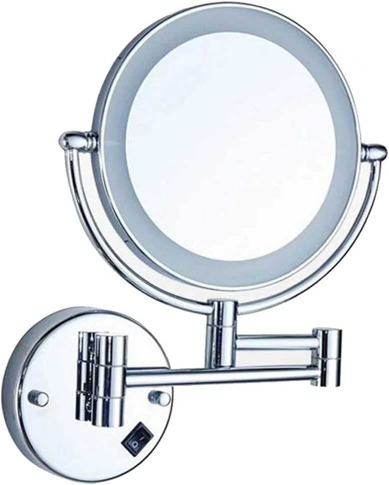 آینه آرایشی LED، آینه زیبایی دو طرفه دیواری با بزرگنمایی 3 برابر، آینه حمام تلسکوپی آرایشی با منبع تغذیه پلاگین، برنزی (رنگ: برنز) (نقره ای) آینه آرایشی LED، آینه زیبایی دو طرفه دیواری با بزرگنمایی 3 برابر، آینه حمام تلسکوپی آرایشی با منبع تغذیه پلاگین، برنزی (رنگ: برنز) (نقره ای)