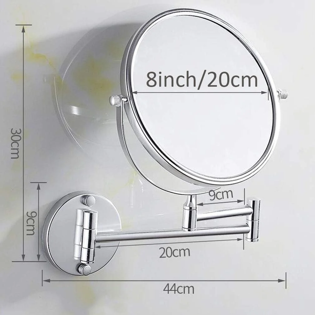 آینه آرایشی، آینه زیبایی دو طرفه دیواری با بزرگنمایی 3 برابری، آینه حمام با قابلیت گسترش و چرخش 360 درجه، آینه آرایشی، مشکی (رنگ: Nero، سایز: 8 اینچ) (نقره ای مات 8 اینچ) آینه آرایشی، آینه زیبایی دو طرفه دیواری با بزرگنمایی 3 برابری، آینه حمام با قابلیت گسترش و چرخش 360 درجه، آینه آرایشی، مشکی (رنگ: Nero، سایز: 8 اینچ) (نقره ای مات 8 اینچ)