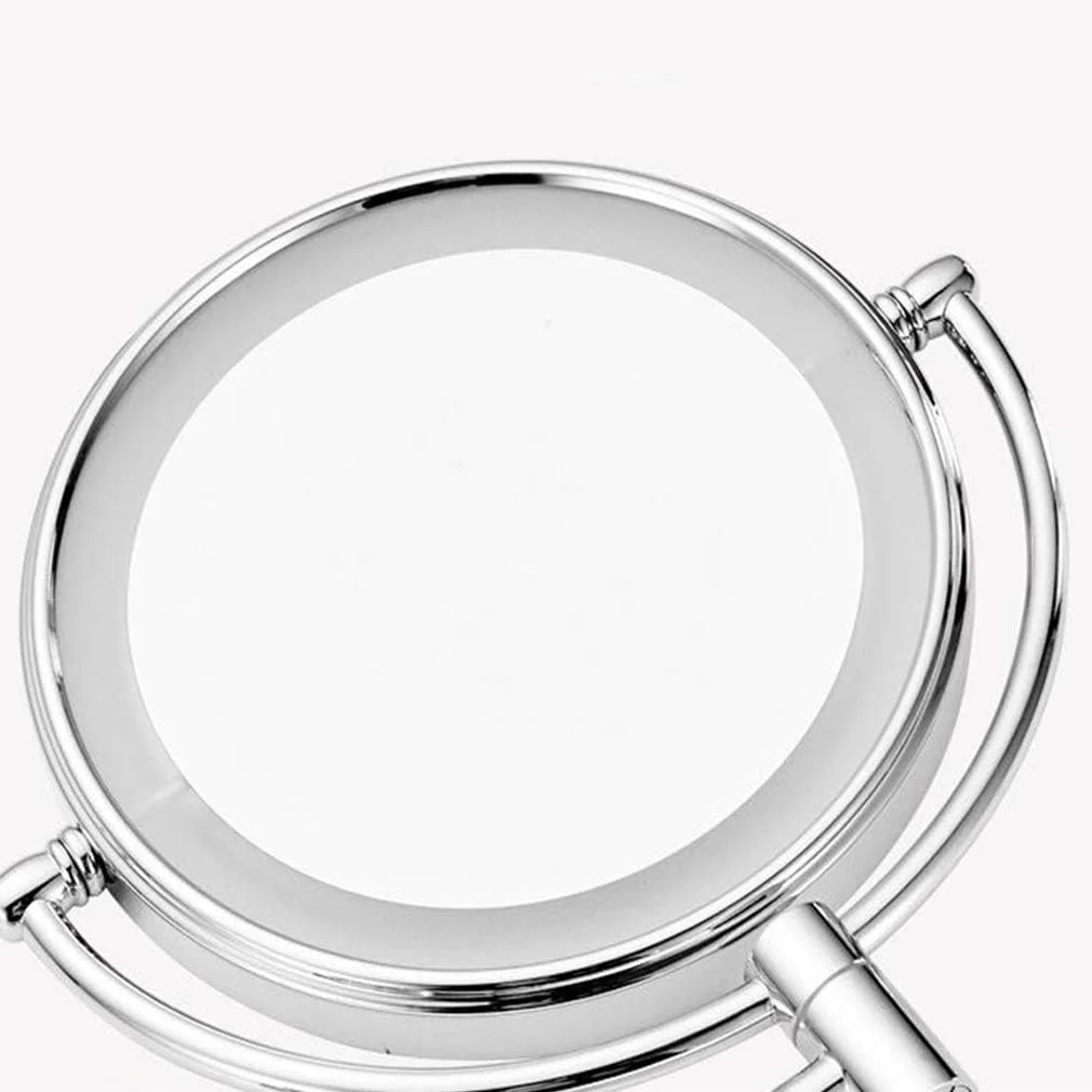 آینه آرایشی LED، آینه زیبایی دو طرفه دیواری با بزرگنمایی 3 برابر، آینه حمام تلسکوپی، آینه آرایشی با منبع تغذیه پلاگین، برنزی (رنگ: برنز) (برنز)