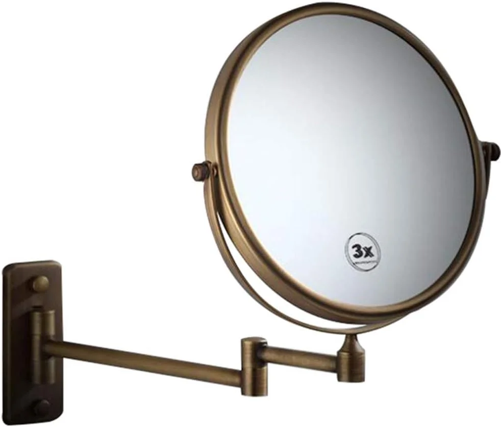 آینه آرایشی، آینه زیبایی دو طرفه دیواری با بزرگنمایی 3 برابر، آینه حمام با چرخش 360 درجه، آینه آرایشی قابل افزایش طول، مسی عتیقه (مسی عتیقه 8 اینچ) آینه آرایشی، آینه زیبایی دو طرفه دیواری با بزرگنمایی 3 برابر، آینه حمام با چرخش 360 درجه، آینه آرایشی قابل افزایش طول، مسی عتیقه (مسی عتیقه 8 اینچ)