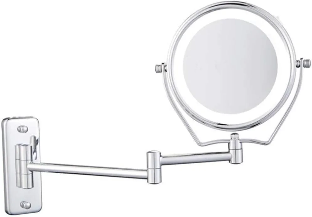 آینه آرایشی LED، آینه زیبایی دو طرفه دیواری با بزرگنمایی 3 برابری، آینه حمام با چرخش 360 درجه، آینه آرایشی قابل افزایش، نقره ای (نقره ای با باتری) آینه آرایشی LED، آینه زیبایی دو طرفه دیواری با بزرگنمایی 3 برابری، آینه حمام با چرخش 360 درجه، آینه آرایشی قابل افزایش، نقره ای (نقره ای با باتری)