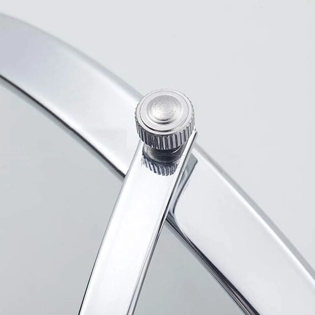 آینه آرایشی، آینه زیبایی دو طرفه دیواری با بزرگنمایی 3 برابری، آینه حمام با قابلیت افزایش طول و چرخش 360 درجه، آینه آرایشی نقره ای (رنگ: نقره ای، اندازه: 6 اینچ) (نقره ای 6 اینچ)