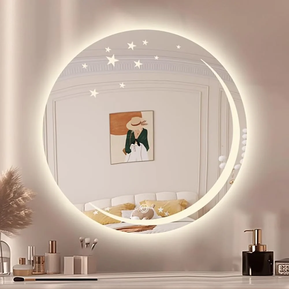 آینه گرد حمام LED مدل TT-YEF، آینه نور پس زمینه دار با کلید لمسی دوتایی، آینه دیواری با نور سه رنگ قابل تنظیم، آینه تزئینی القایی اتاق خواب، آینه آرایش بدون قاب، 70×70 سانتی متر آینه گرد حمام LED مدل TT-YEF، آینه نور پس زمینه دار با کلید لمسی دوتایی، آینه دیواری با نور سه رنگ قابل تنظیم، آینه تزئینی القایی اتاق خواب، آینه آرایش بدون قاب، 70×70 سانتی متر