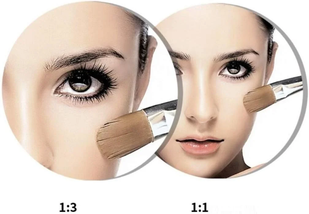 آینه آرایشی ال ای دی، آینه زیبایی دو طرفه دیواری با بزرگنمایی 3 برابری، آینه حمام با چرخش 360 درجه، آینه آرایشی قابل گسترش، آینه نقره ای (نقره ای با باتری)