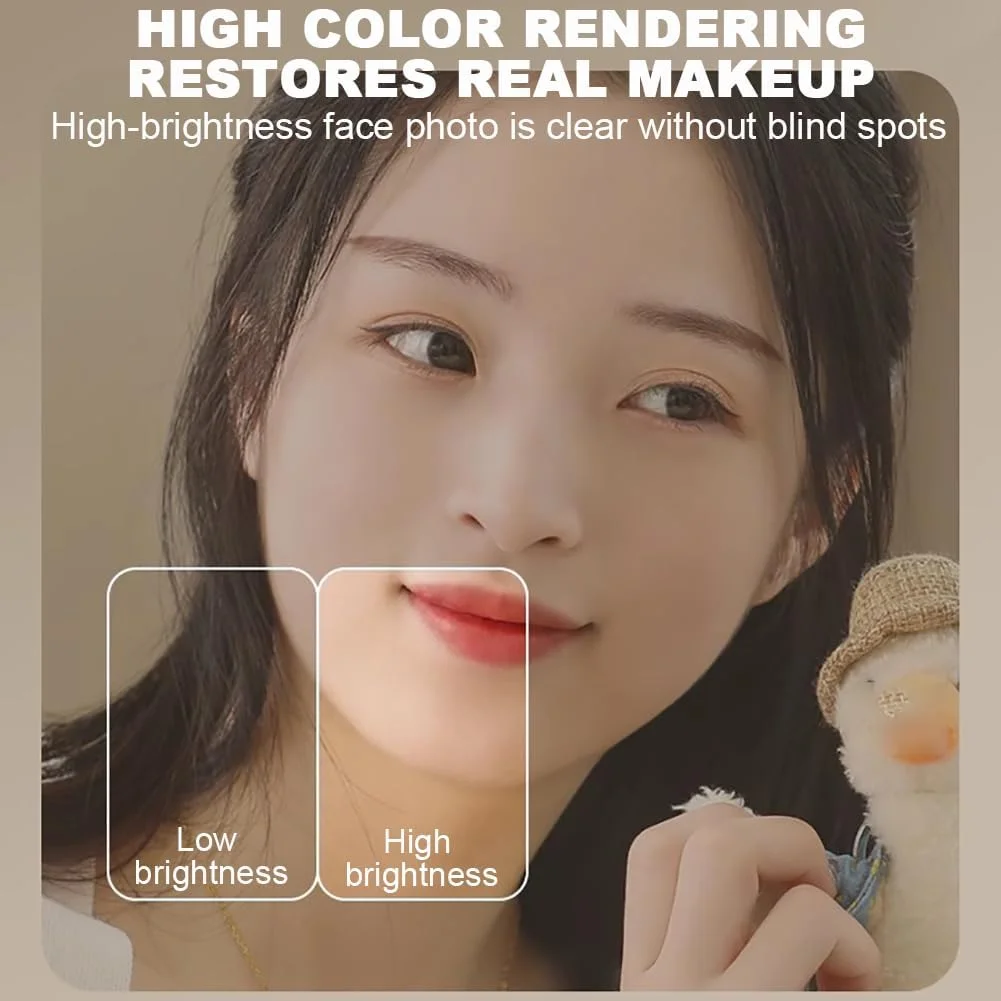 آینه روشویی دیواری نوردار TT-YEF، آینه حمام با حسگر لمسی دوگانه، آینه LED حمام با قابلیت تنظیم 3 رنگ، آینه ضد مه شکل نامنظم، شیشه سکوریت ضد شکستگی، 80×60 سانتی متر