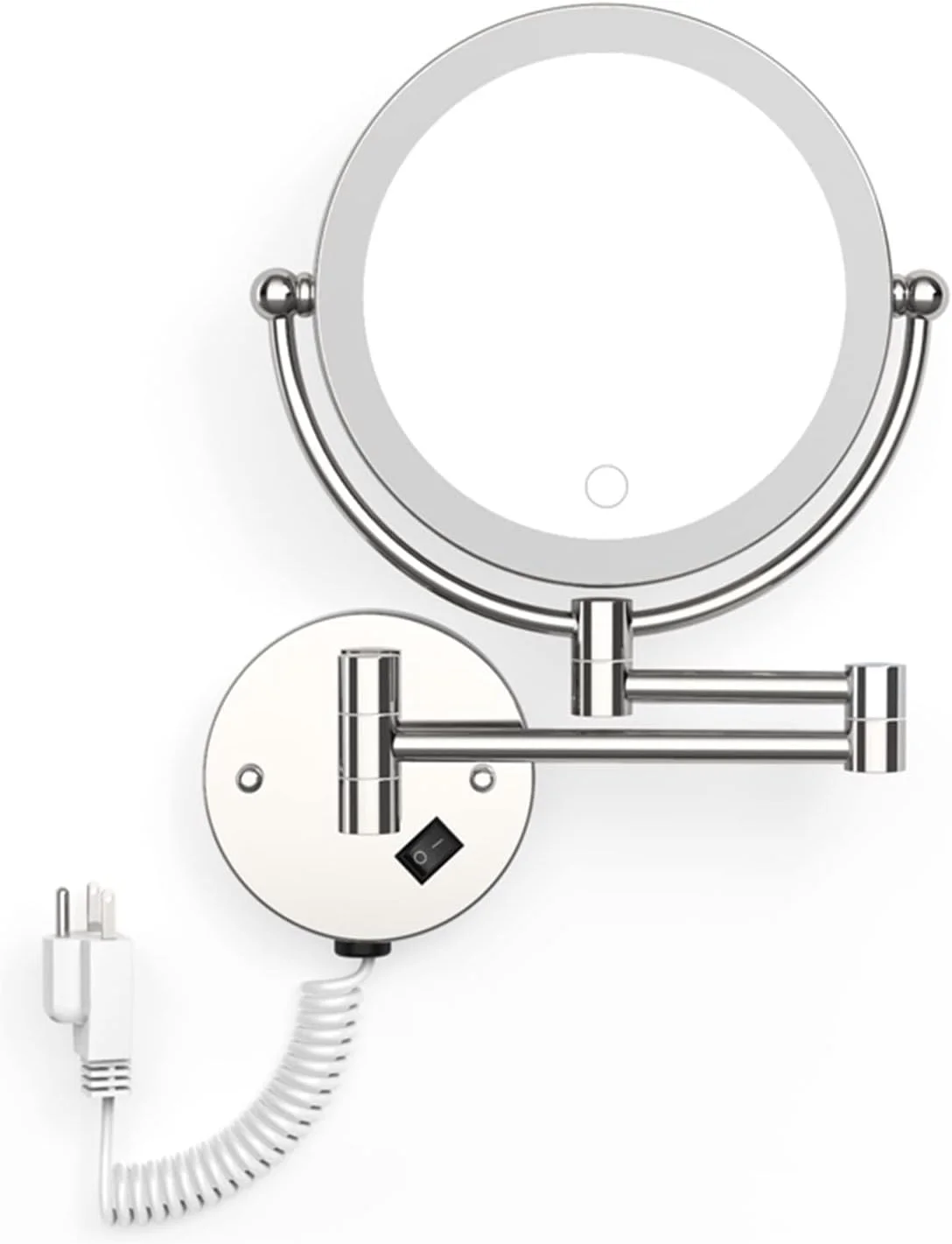 آینه آرایشی چراغ دار TIANDFY با قابلیت بزرگنمایی، تاشو، نصب دیواری، دو طرفه، لمسی و نور قابل تنظیم مناسب برای حمام آینه آرایشی چراغ دار TIANDFY با قابلیت بزرگنمایی، تاشو، نصب دیواری، دو طرفه، لمسی و نور قابل تنظیم مناسب برای حمام