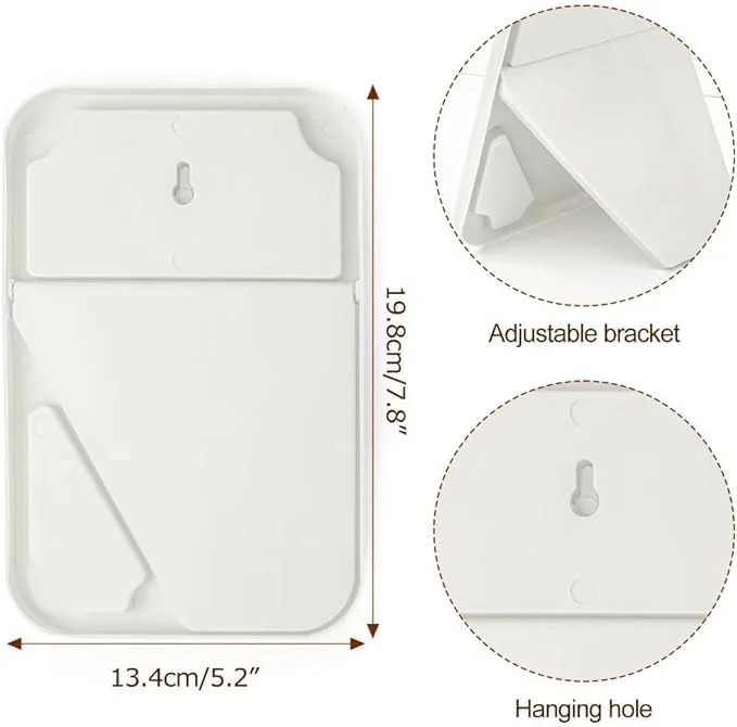آینه آرایشی رومیزی 8 اینچی تزویق، آینه مسافرتی قابل حمل آسان با پایه (سفید)