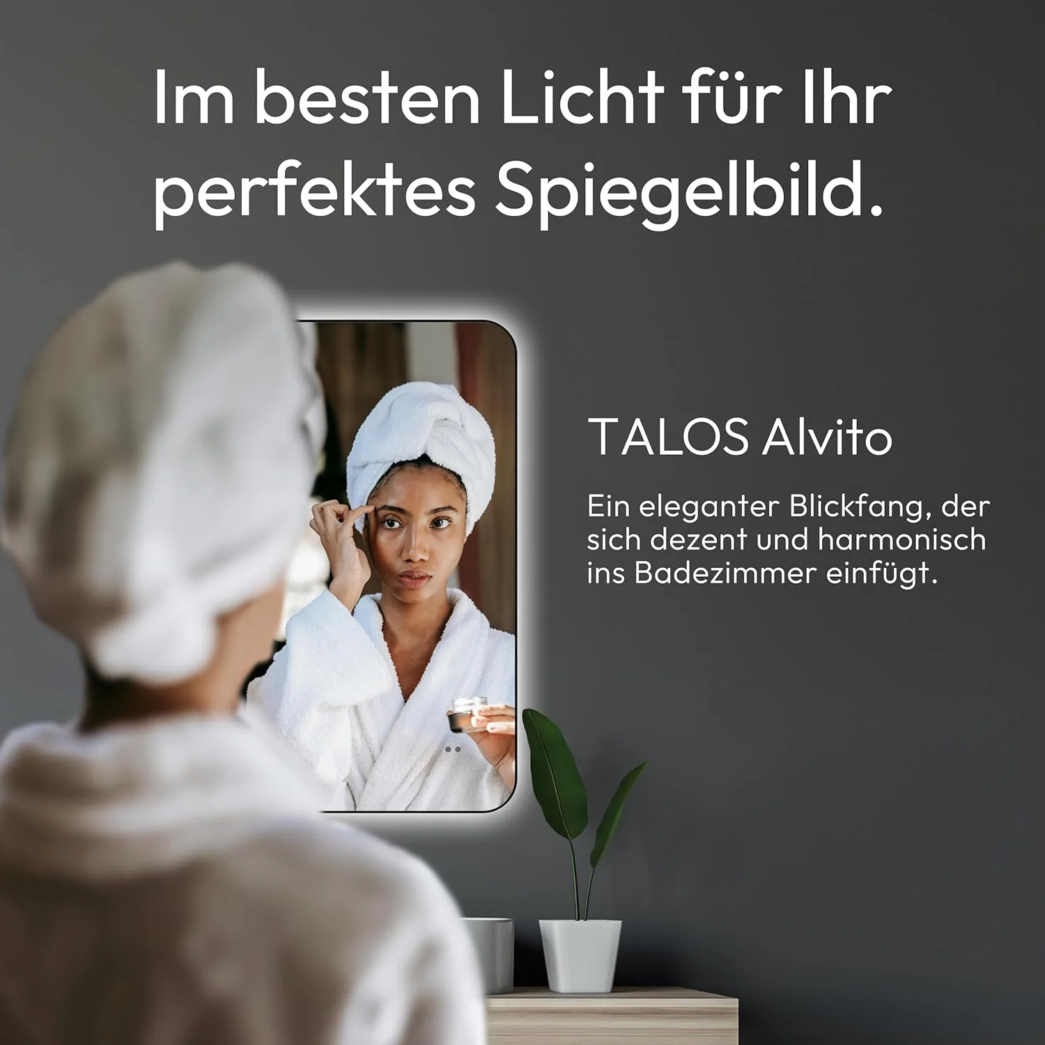 آینه حمام ال ای دی Talos Alvito مشکی مات 70x43 سانتی متر - آینه با عملکرد حسگر حرکت دست - مناسب برای اتاق های مرطوب به لطف قاب آلومینیومی آینه حمام ال ای دی Talos Alvito مشکی مات 70x43 سانتی متر - آینه با عملکرد حسگر حرکت دست - مناسب برای اتاق های مرطوب به لطف قاب آلومینیومی