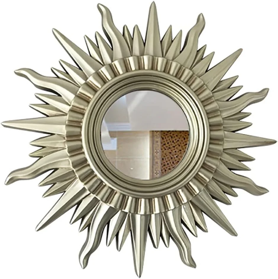 آینه خورشیدی دکور دیواری گرد، آینه تزئینی دیواری، آینه حمام، آینه آرایش، آینه روشویی اتاق خواب، آینه دکوری ورودی با قاب طلایی عتیقه و تزئین شده آینه خورشیدی دکور دیواری گرد، آینه تزئینی دیواری، آینه حمام، آینه آرایش، آینه روشویی اتاق خواب، آینه دکوری ورودی با قاب طلایی عتیقه و تزئین شده