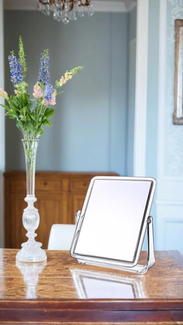 آینه آرایشی دو طرفه چرخان 360 درجه Sweet seven با پایه تاشو - آینه رومیزی و تمام قد برای حمام و اتاق خواب آینه آرایشی دو طرفه چرخان 360 درجه Sweet seven با پایه تاشو - آینه رومیزی و تمام قد برای حمام و اتاق خواب