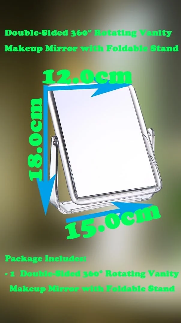 آینه آرایشی دو طرفه چرخان 360 درجه Sweet seven با پایه تاشو - آینه رومیزی و تمام قد برای حمام و اتاق خواب آینه آرایشی دو طرفه چرخان 360 درجه Sweet seven با پایه تاشو - آینه رومیزی و تمام قد برای حمام و اتاق خواب