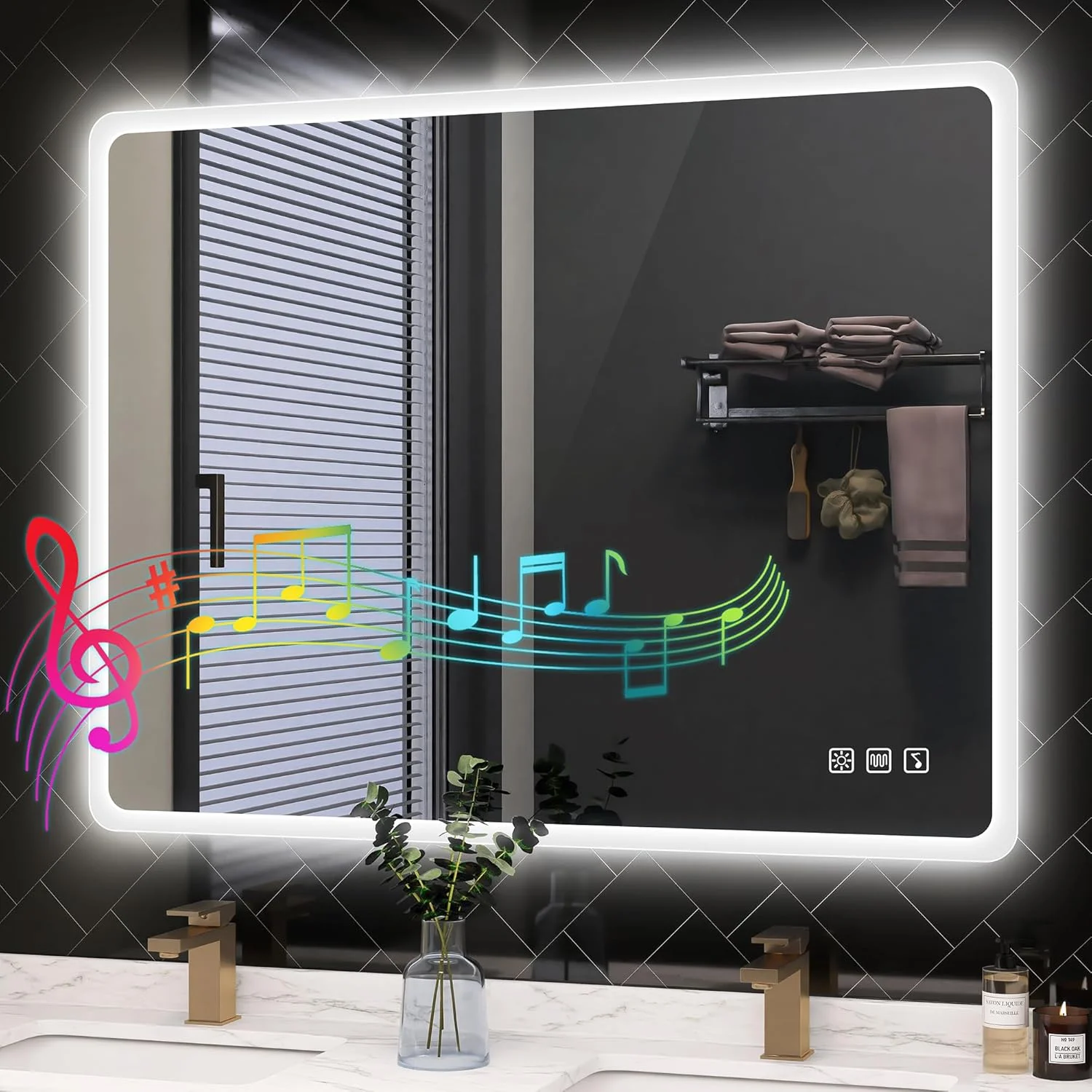 STARLEAD - 28" x 36" LED Bathroom Mirror with Lights, Wall Mounted with Bluetooth Speaker, Anti-Fog 3 Color Temperature, Dimmable Brightness, Waterproof, Tempered Glass, STARLEAD - 28" x 36" LED Bathroom Mirror with Lights, Wall Mounted with Bluetooth Speaker, Anti-Fog 3 Color Temperature, Dimmable Brightness, Waterproof, Tempered Glass,
